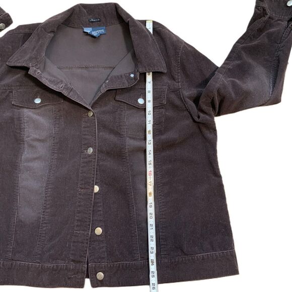 Avenue Blues Brown Corduroy Button-Up Collared Casual Long Sleeve Jacket Sz Med - Picture 8 of 14